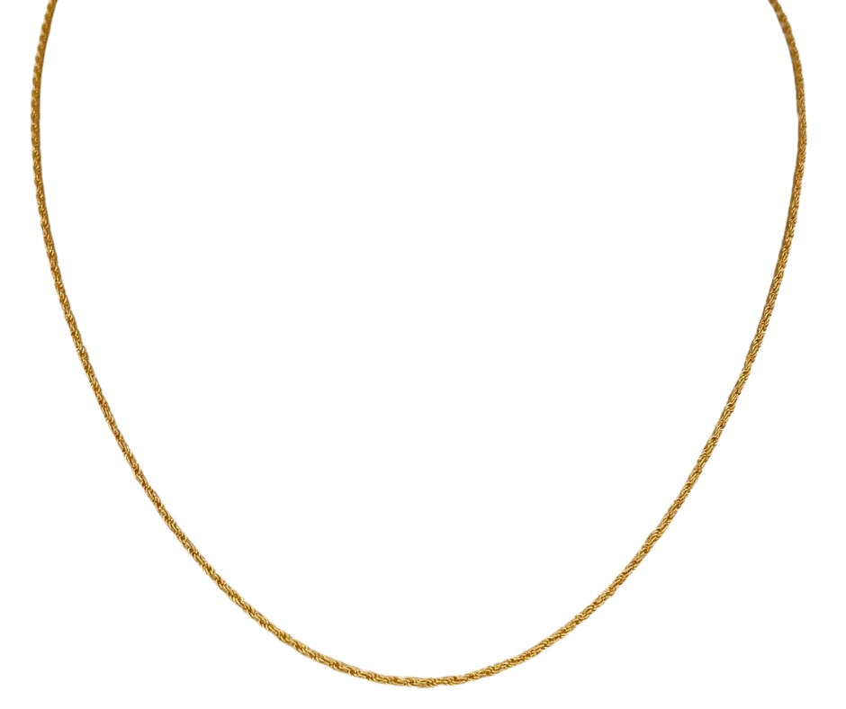 2mm Hollow Rope Chain 18K