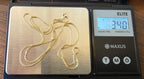 chino link chain in 18K solid gold, chain shown on a jewelry scale showing total gold weight 3.40g | Gado Jewellers, Mississauga Ontario Fine Jewelry