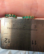 Colombian Emerald Encrusted Huggie Hoop Earrings - Pair 2