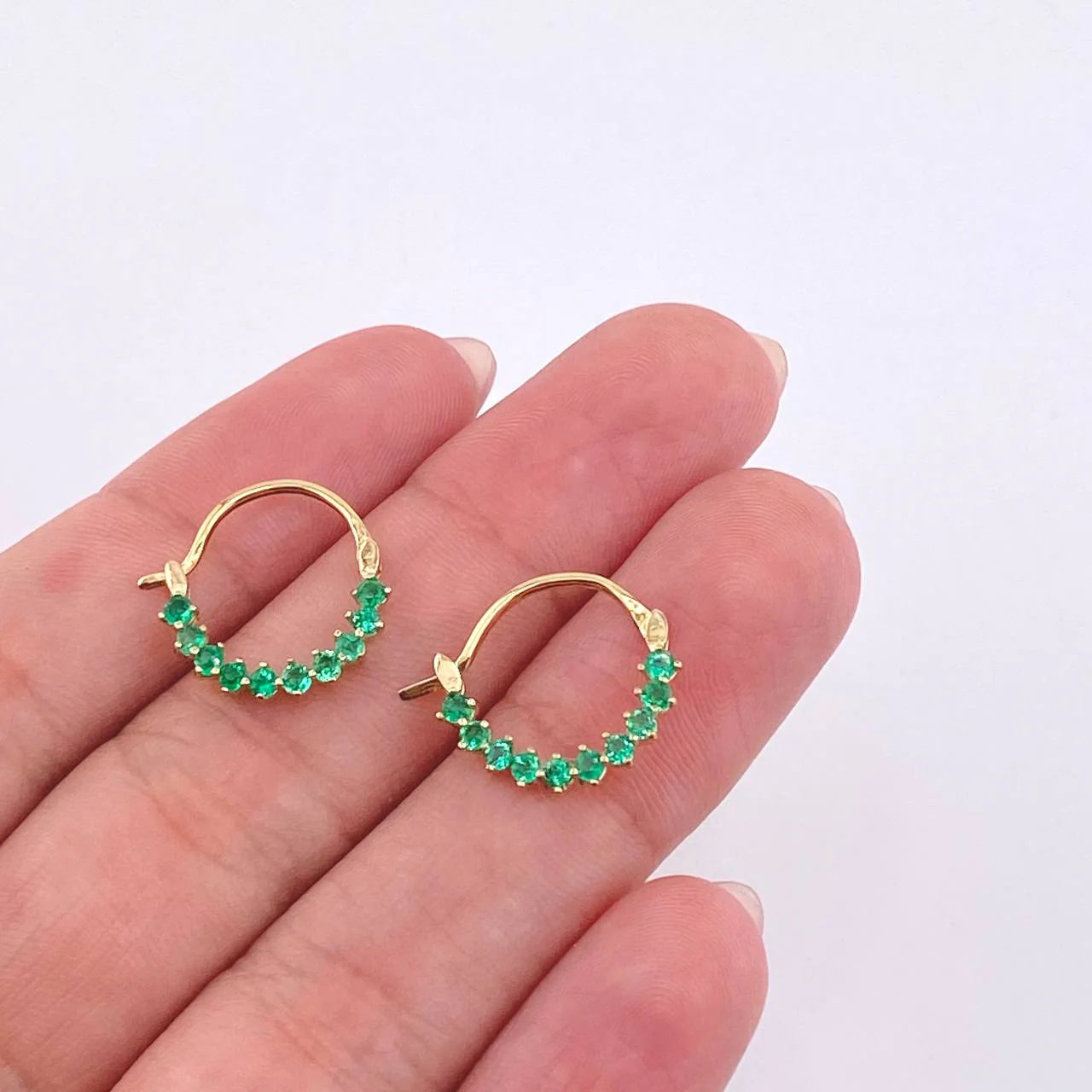 Emerald Arc Hoops