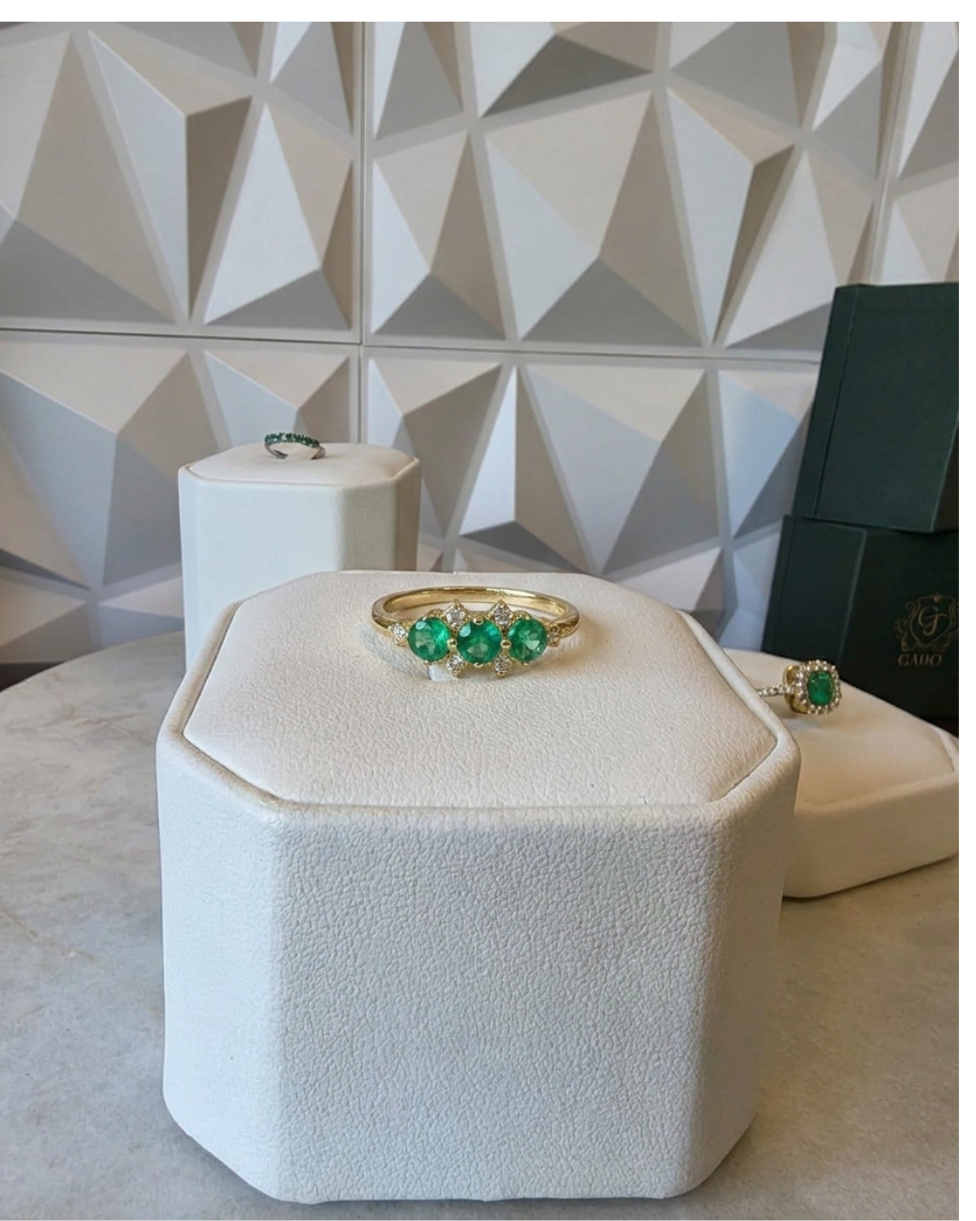 Emerald Trio Ring