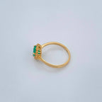 Heart Cut Emerald Halo Ring