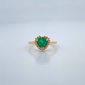 Heart Cut Emerald Halo Ring