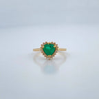 Heart Cut Emerald Halo Ring