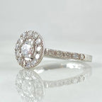 Bague de fiançailles solitaire à halo coussin - Diamants 0 à 1,5 ct