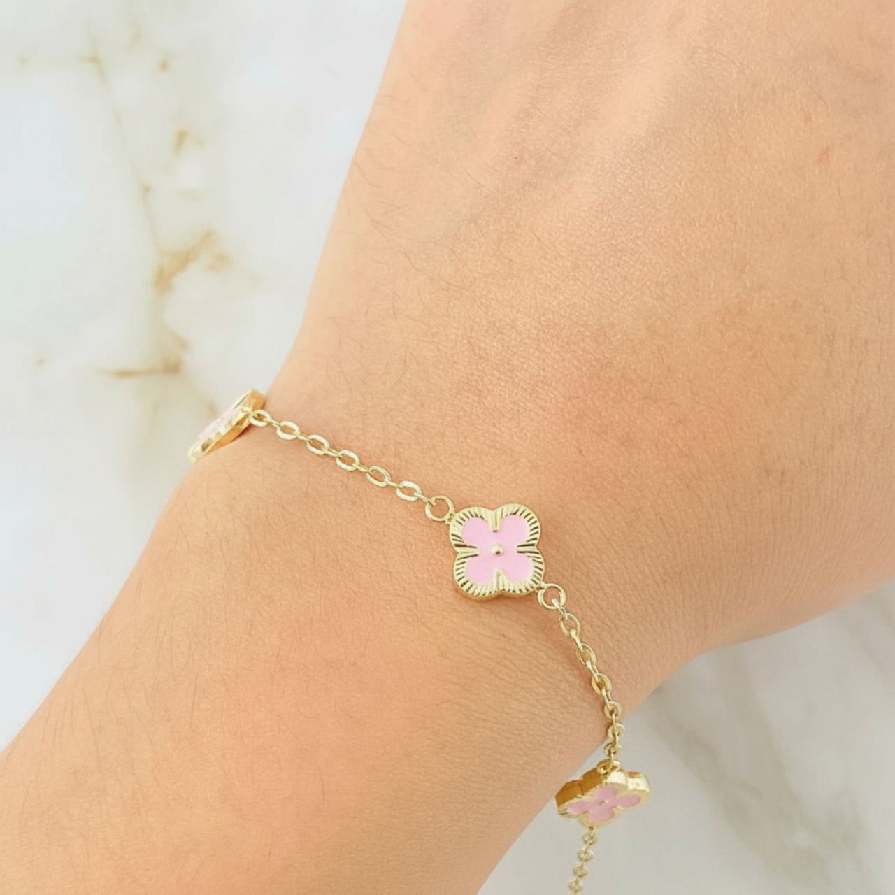 La Fortuna Rosa Sutil Link Bracelet