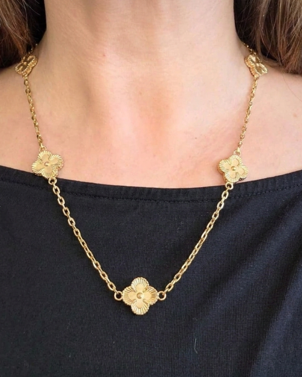 Made To Order: Golden Clover Motif Necklace
