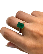 Made to Order: Emerald Cut Prong Set Muzo Emerald Ring