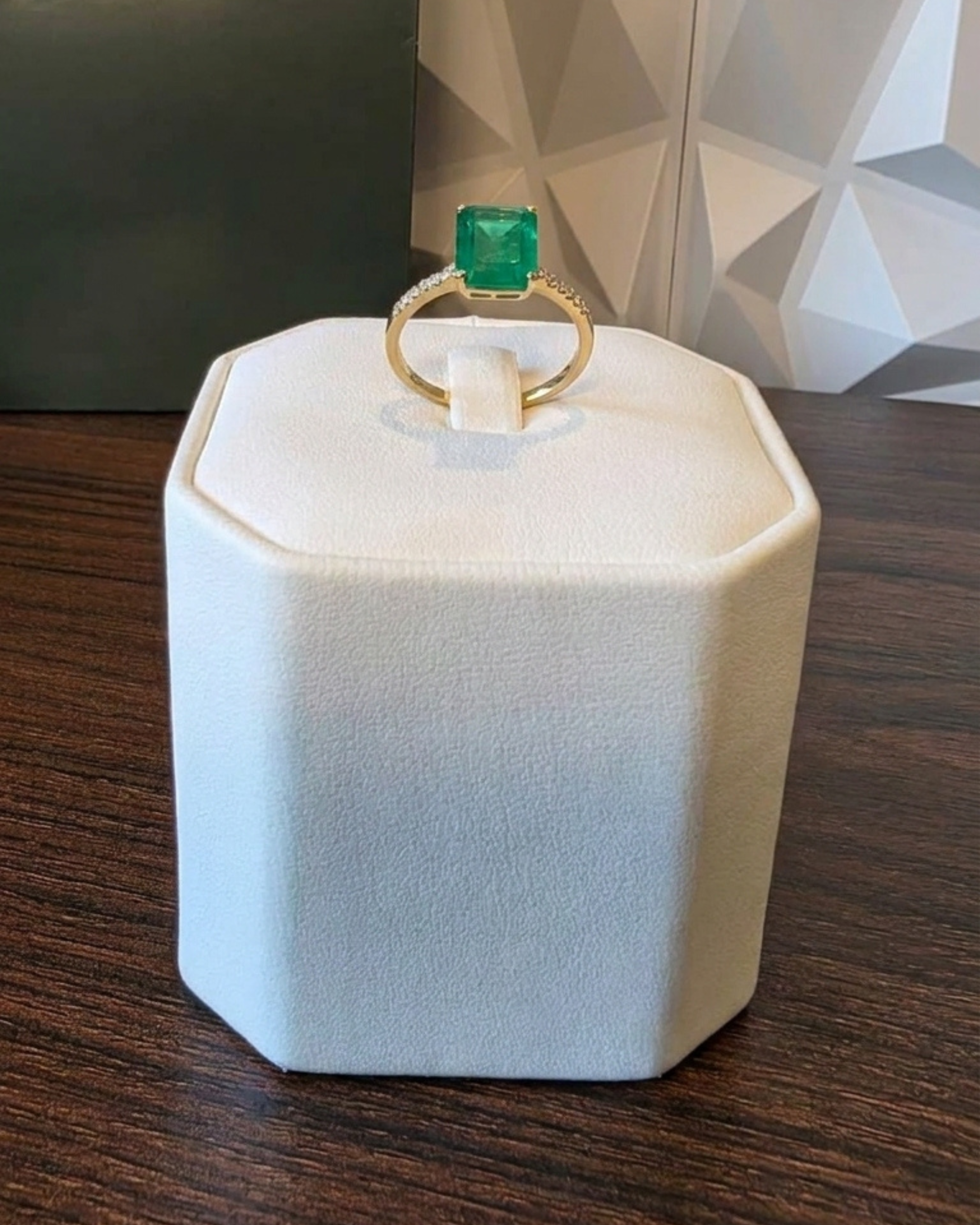 Made to Order: Emerald Cut Prong Set Muzo Emerald Ring
