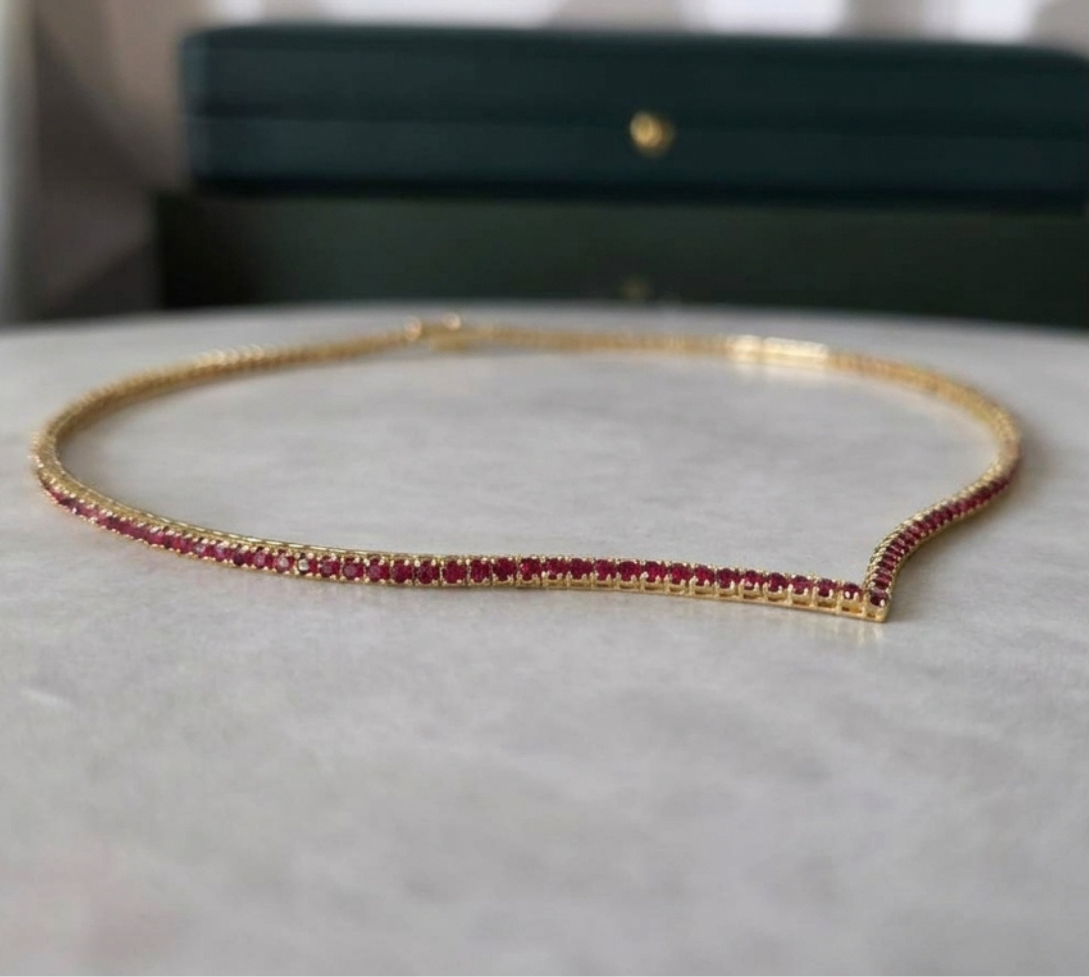 Made To Order: Ruby Chevron Tennis Necklace