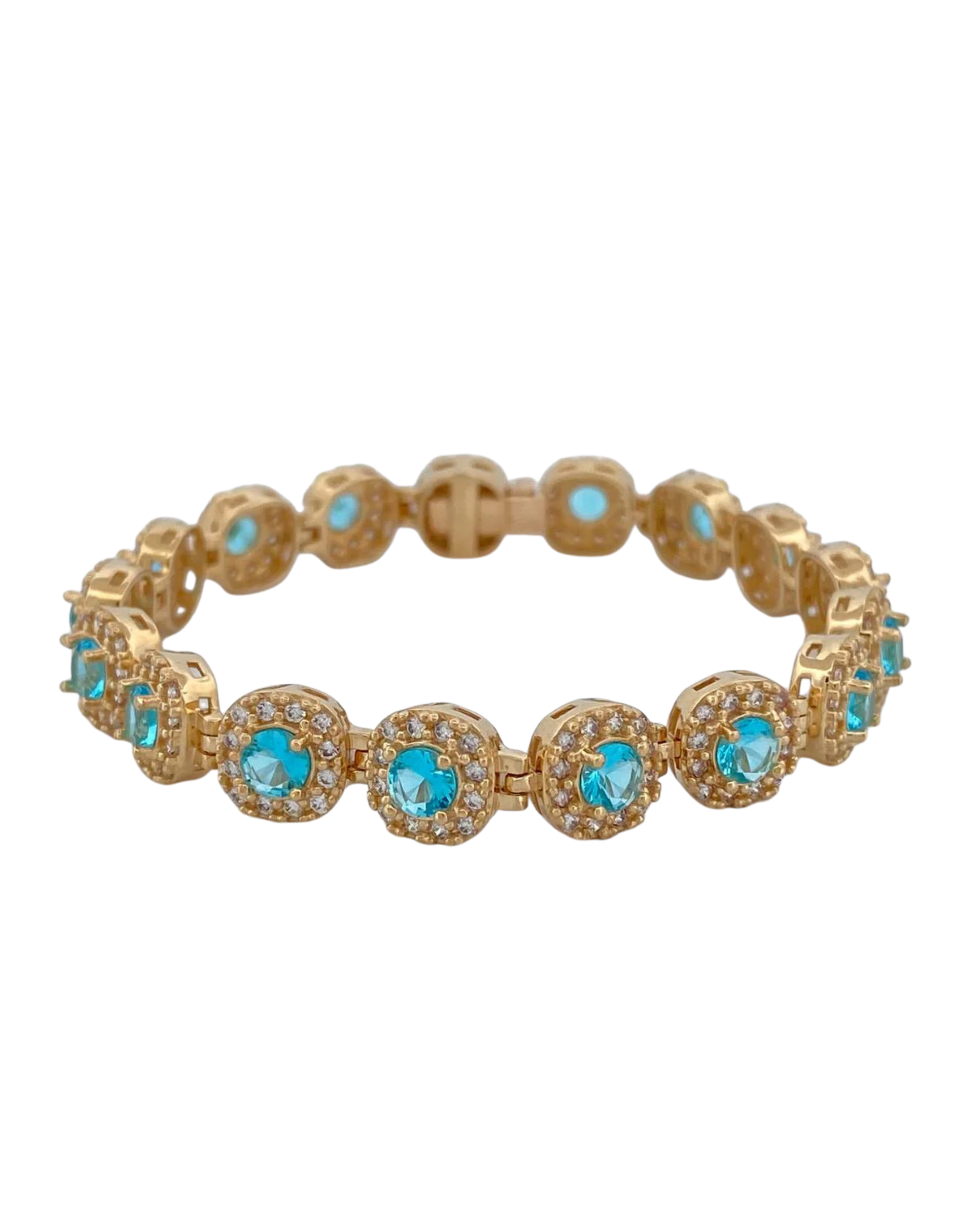 Made To Order: Azure Halo Tennis Bracelet