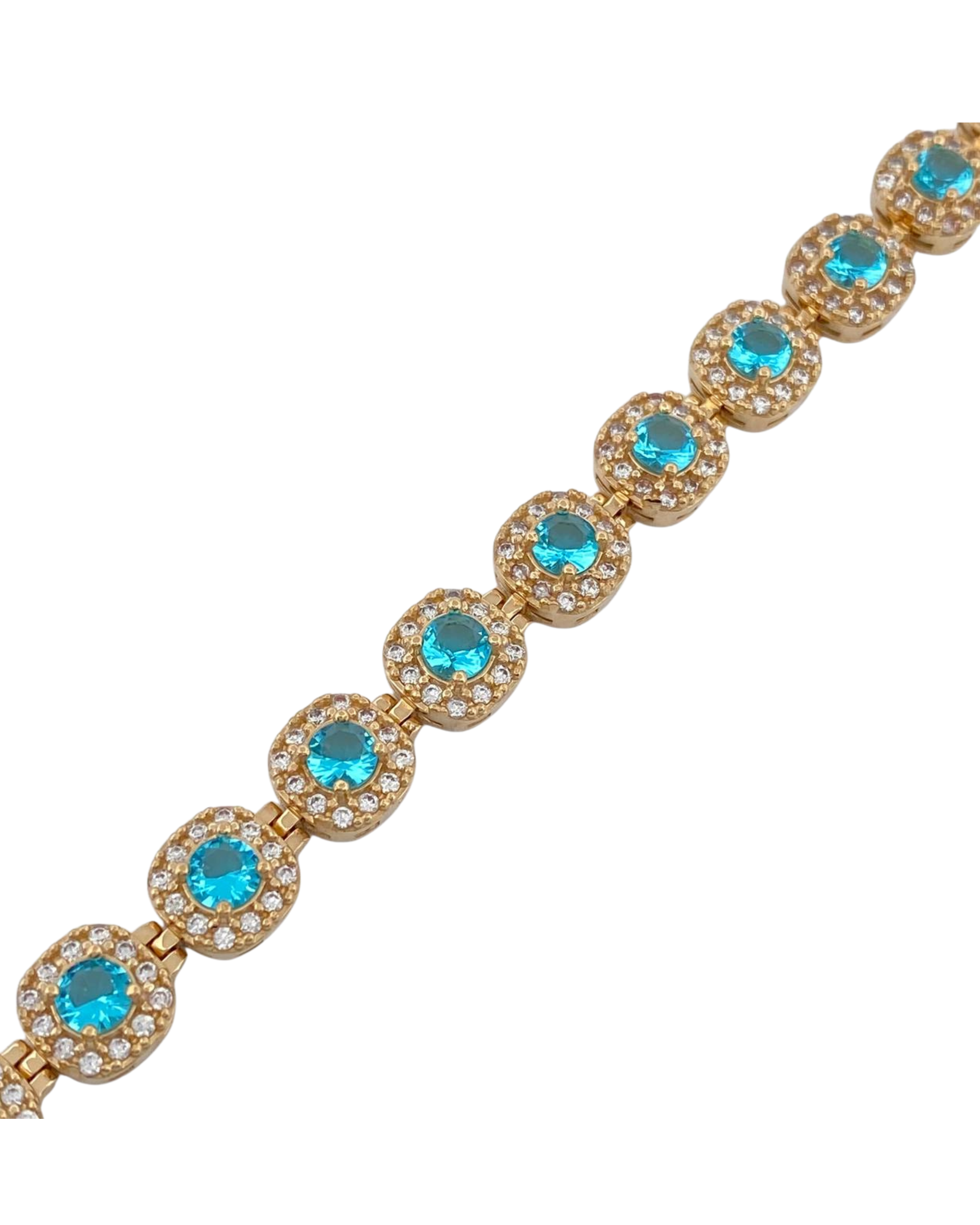 Made To Order: Azure Halo Tennis Bracelet