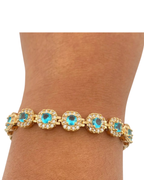 Made To Order: Azure Halo Tennis Bracelet
