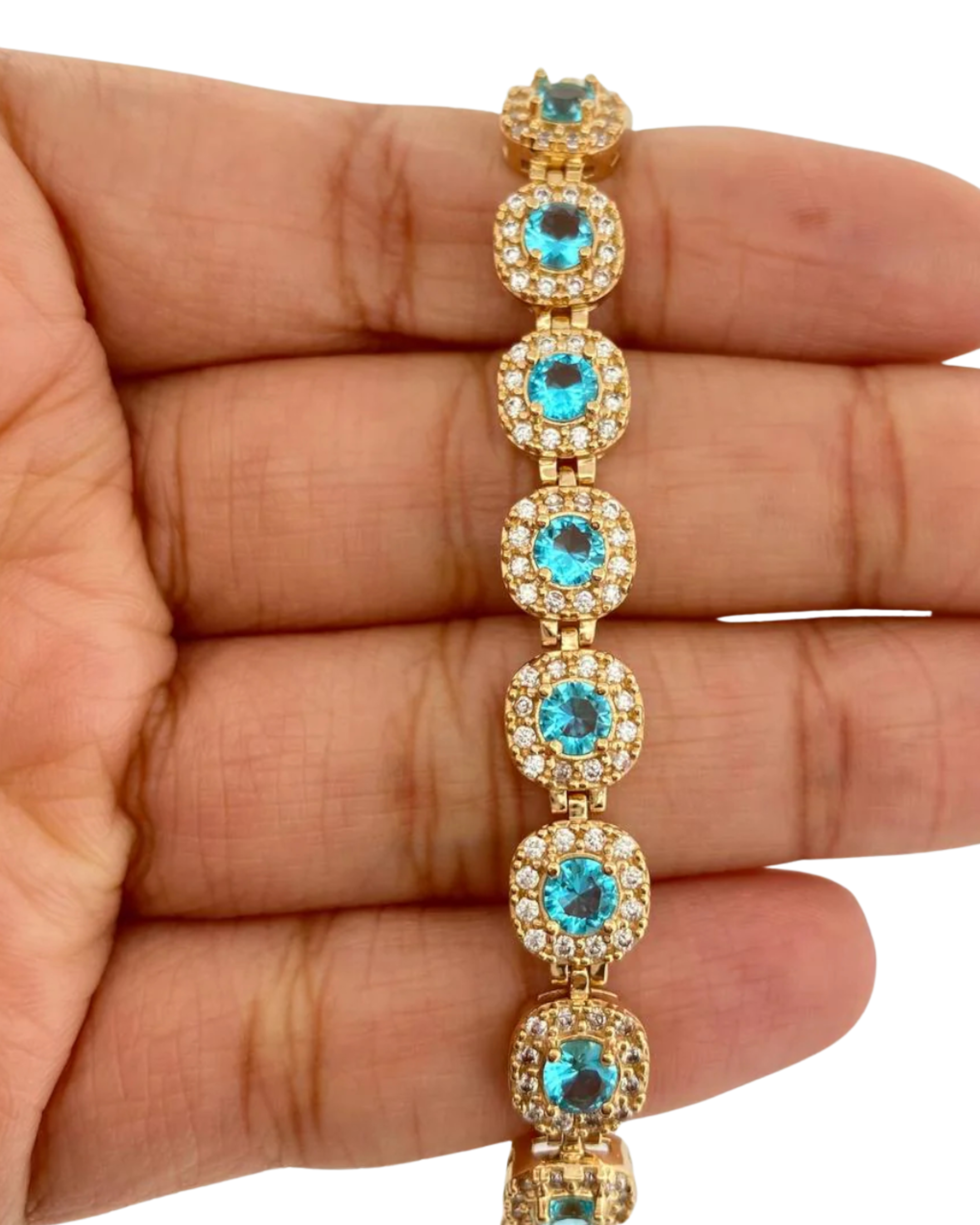 Made To Order: Azure Halo Tennis Bracelet