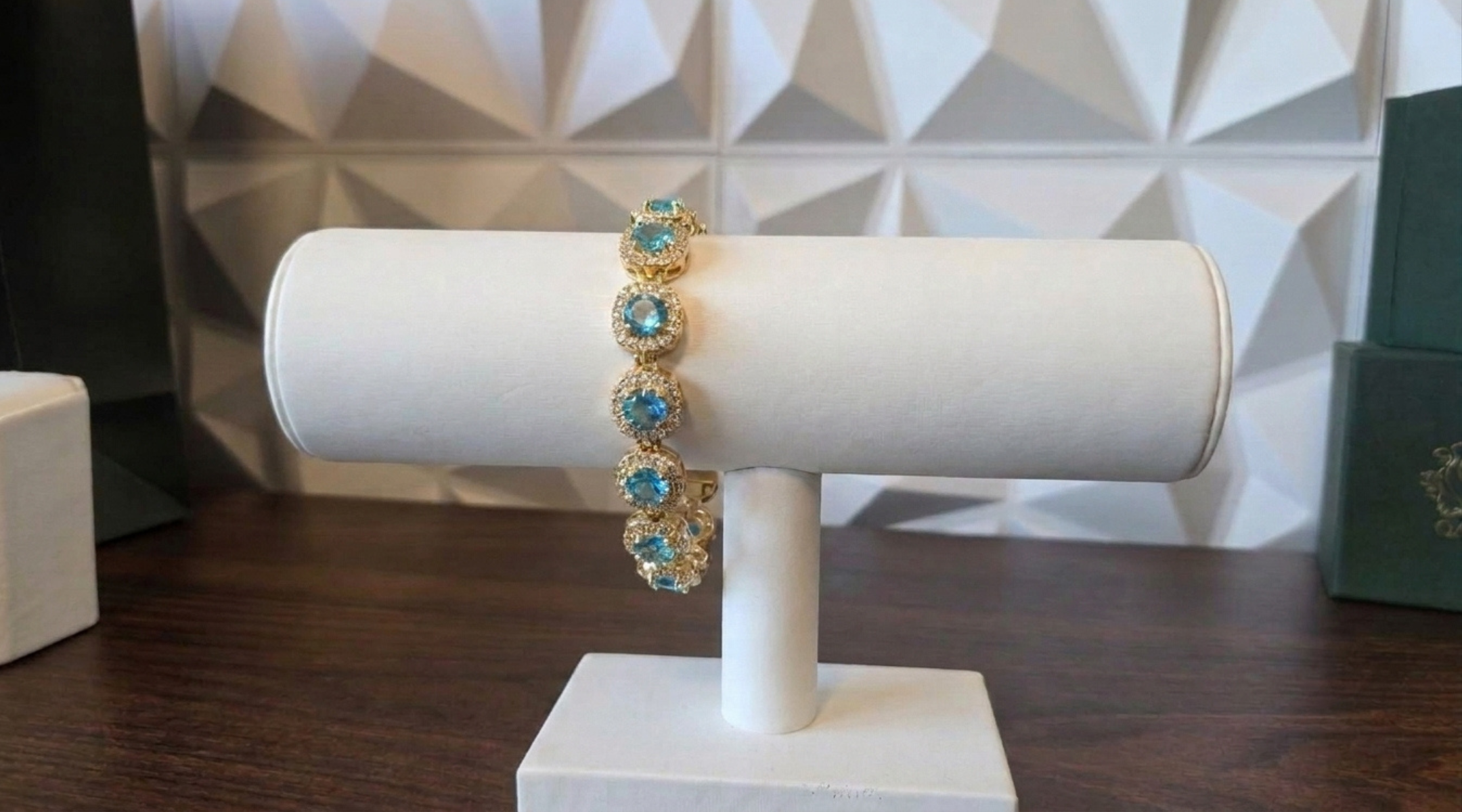 Made To Order: Azure Halo Tennis Bracelet