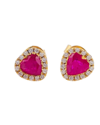 Made To Order: Pink Ruby Heart You Studs