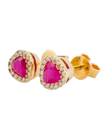 Made To Order: Pink Ruby Heart You Studs