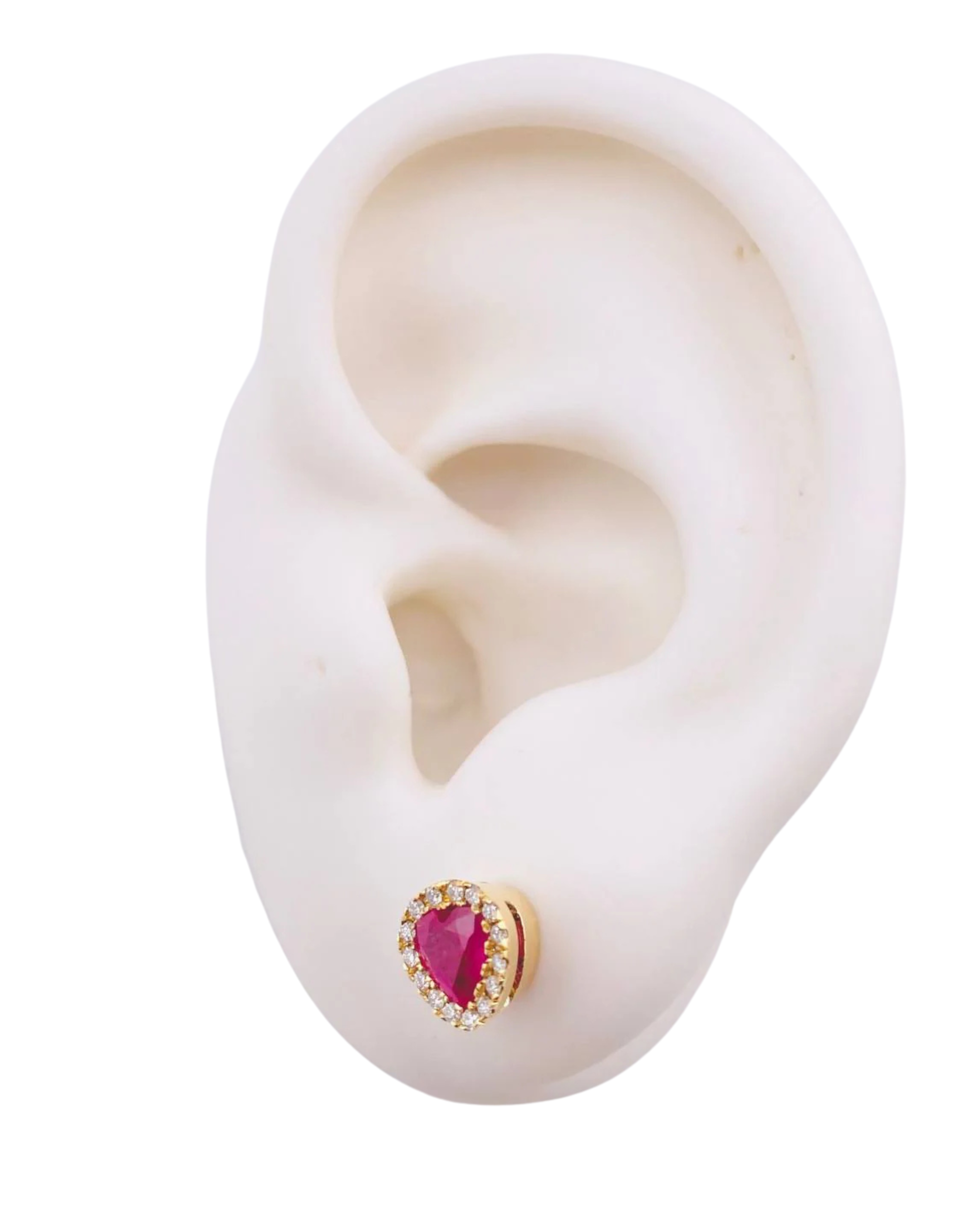 Made To Order: Pink Ruby Heart You Studs