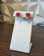 Made To Order: Pink Ruby Heart You Studs