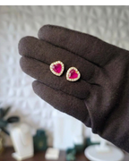 Made To Order: Pink Ruby Heart You Studs