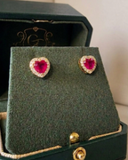 Made To Order: Pink Ruby Heart You Studs