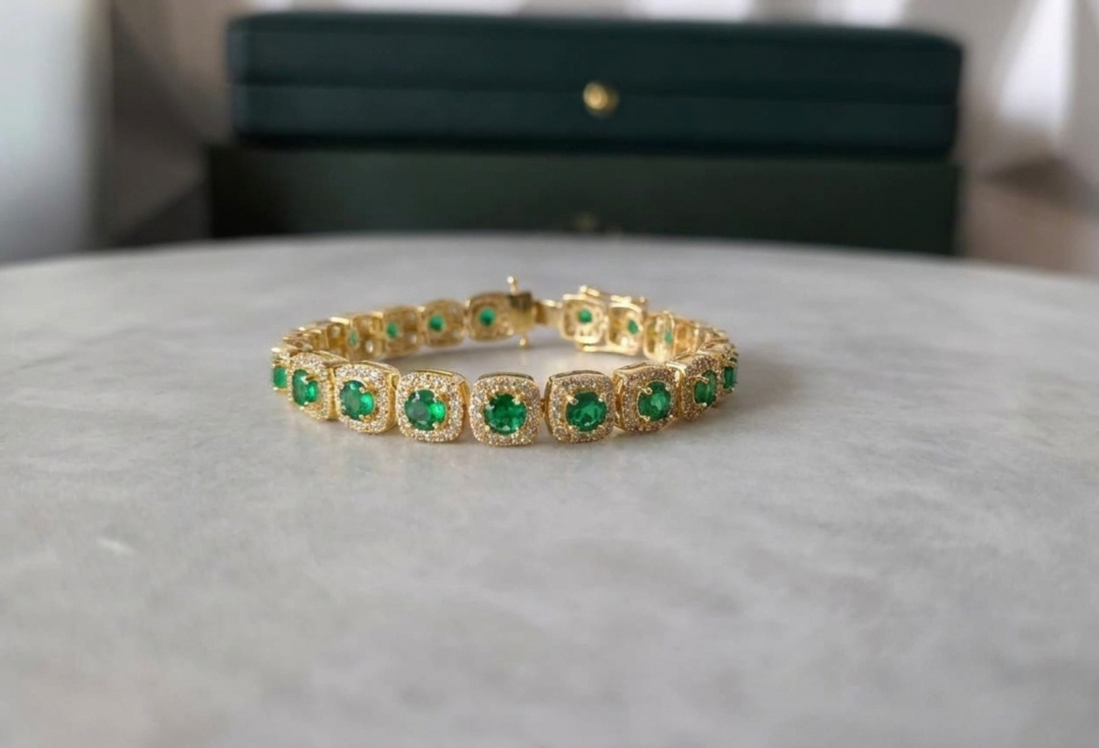 Made To Order: The Viridian Halo Tennis Bracelet