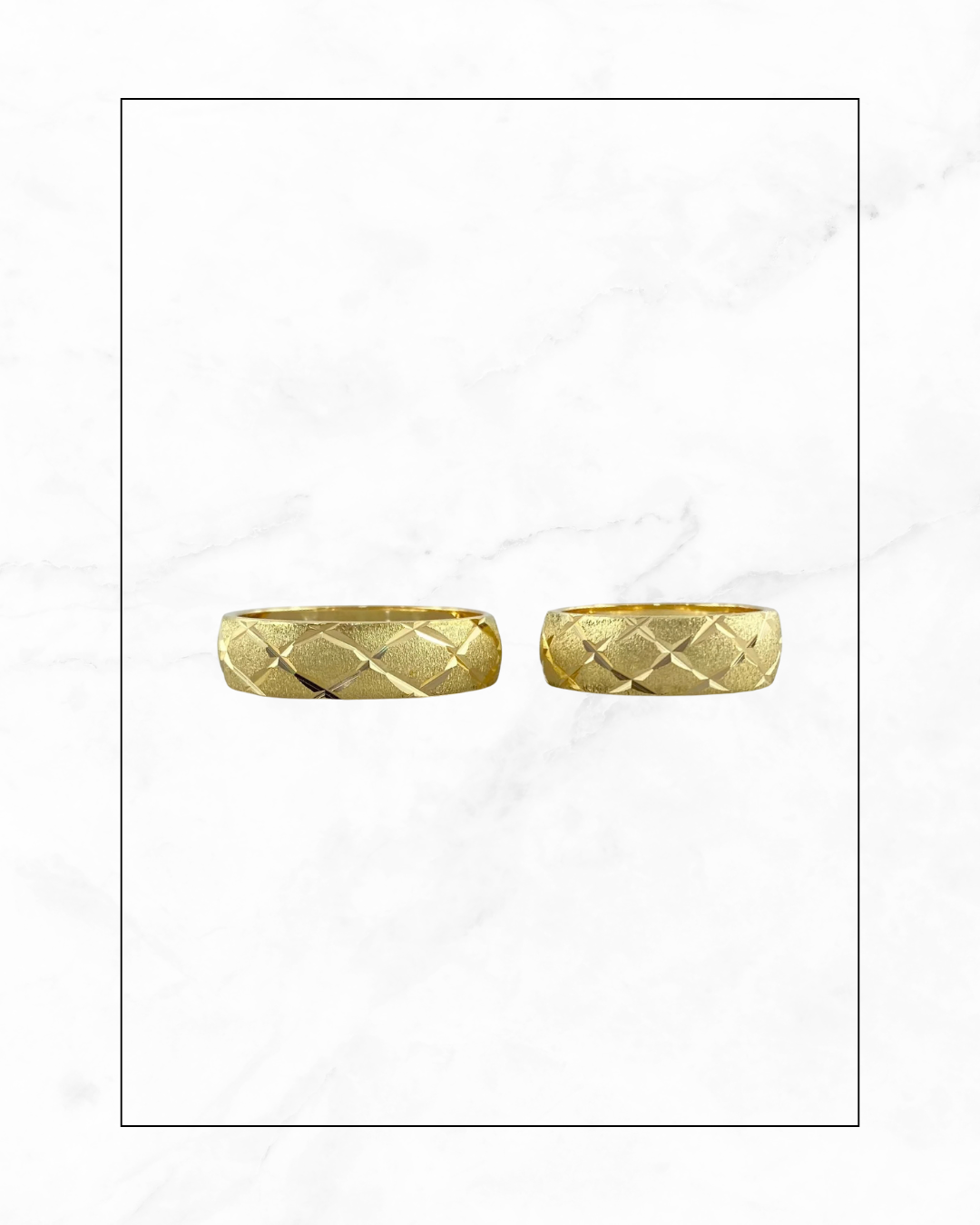 Juego de anillos de boda - patrón de gofre