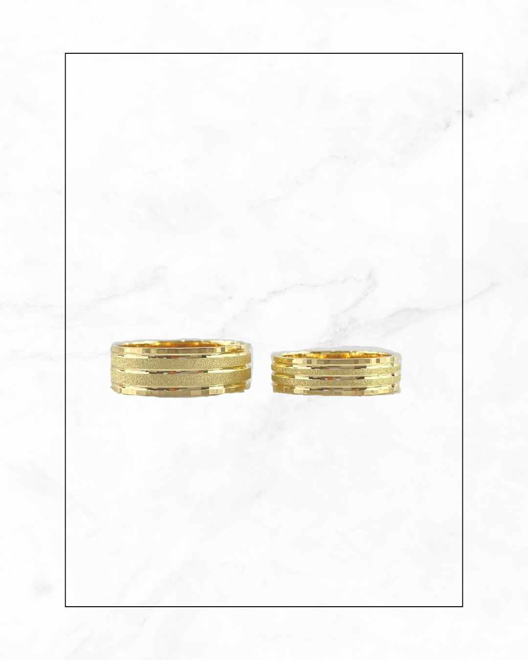 Juego de anillos de boda - triple liso