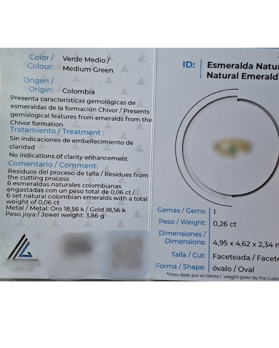 Oval Natural Colombian Emerald 0.26CT