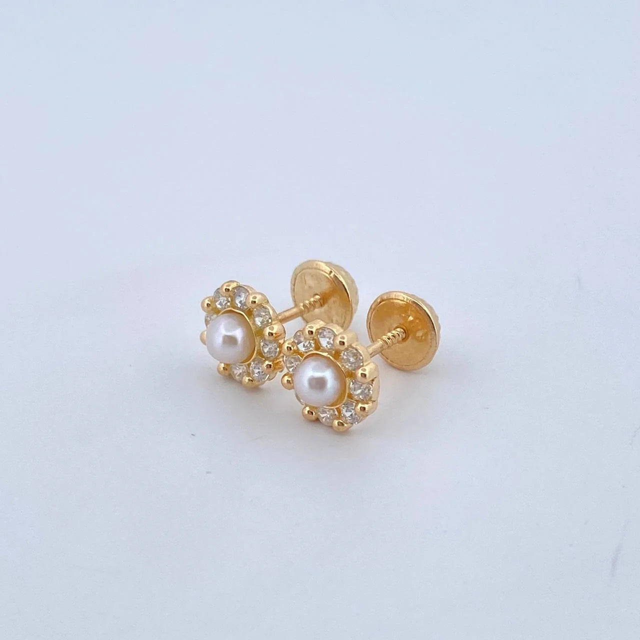 Pearl Halo Studs