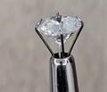 Close-up of a diamond on a gray background