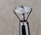 Close-up of a diamond on a gray background