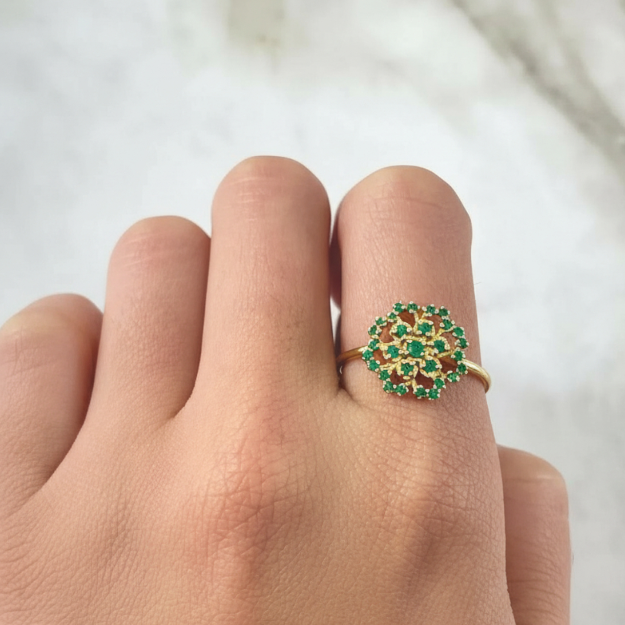 The Emerald Blossom Ring