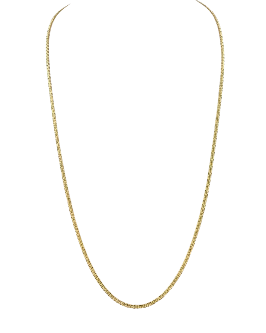Product shot of chino link chain showing length, in solid 18K gold | Gado Jewellers Mississauga Ontario Fine Jewellery
