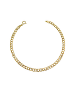 Close-up of Cuban curb link bracelet clasp and link detail in 18K gold | Gado Jewellers Fine Jewellery Mississauga