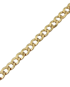 Close-up of Cuban curb link bracelet clasp and link detail in 18K gold | Gado Jewellers Fine Jewellery Mississauga