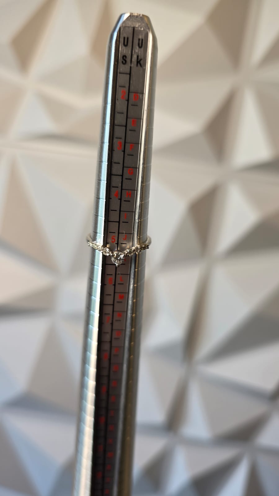 Diamond Chevron Ring — 18K White Gold