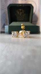 Natural Diamond Stud Earrings — 4mm