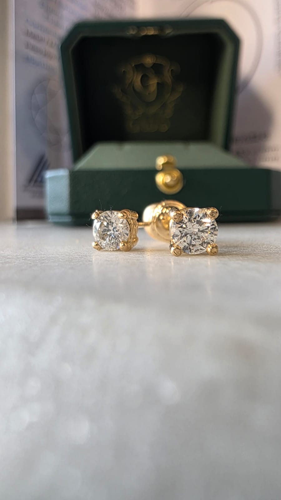 Natural Diamond Stud Earrings — 4mm
