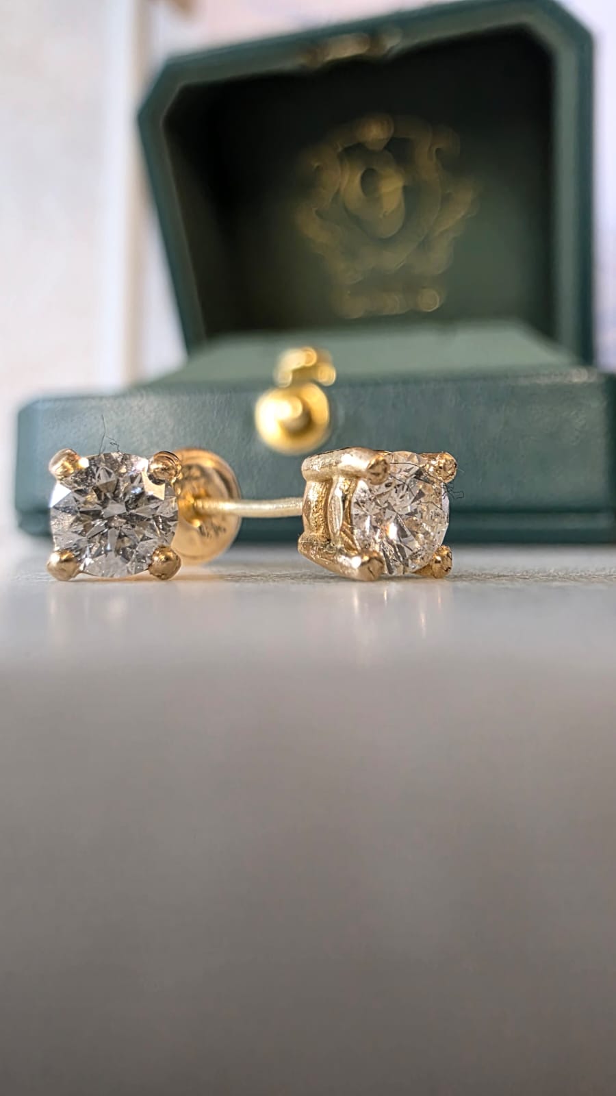 Natural Diamond Stud Earrings — 4mm