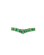 emerald chevron ring in 18K gold, studio shot | Gado Jewellers Fine Jewellery 