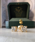 natural diamond stud earrings in 18K gold, studio shot | Gado Jewellers, Canadian Fine Jewellery