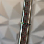 Colombian Emerald Band Ring — 18K White Gold