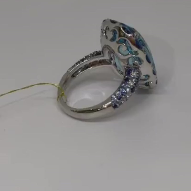 Multi-Stone Topaz, Sapphire & Diamond Ring