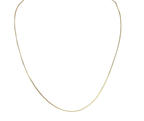Close-up of Venetian box chain clasp and link detail in 18K gold | Gado Jewellers Mississauga Fine Jewellery 